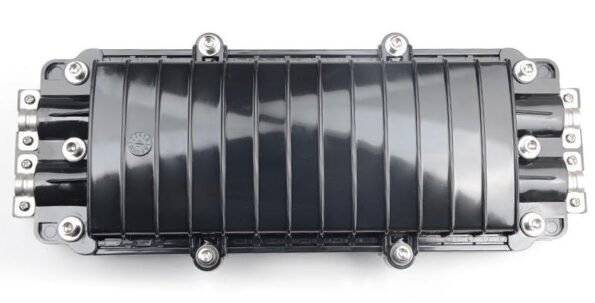 24/48 Core Horizontal D Type Fiber Optic Splice Enclosure 2 Inlet/Outlet Waterproof Joint Closure Box ABS PC Alloy Material