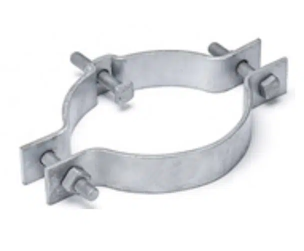Circular Pole Clamp, hot dipped galvanized, CA type 11-13" diameter