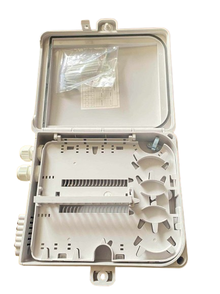 12 Cores Fiber Distribution Box FDB IP65 ABS White FTTH Fiber Optic Terminal Box 12 cores NAP box 12 ports Nap box